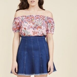 NEW ModCloth Off the Shoulder Floral Top
